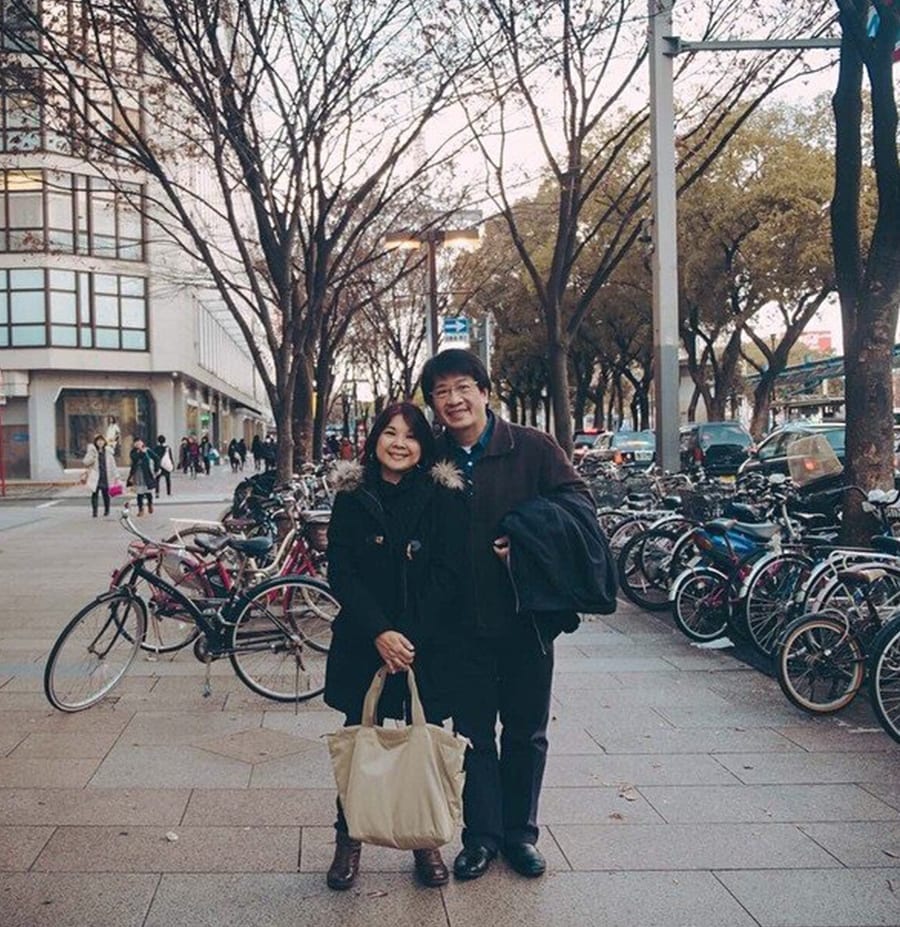 Chiqui and I in front of so many bikes in Nagoya